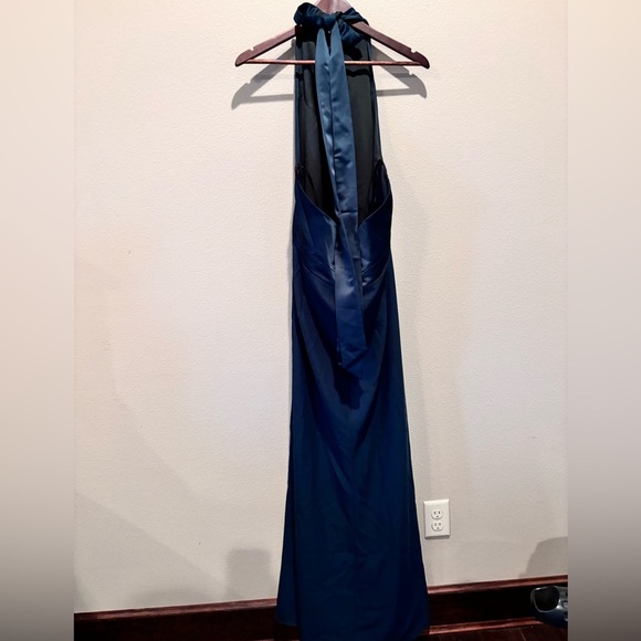 AFTER SIX 6834 HIGH NECK HALTER 2 TONE GOWN, size 24W, Evergreen, Holidays Event - Picture 4 of 11